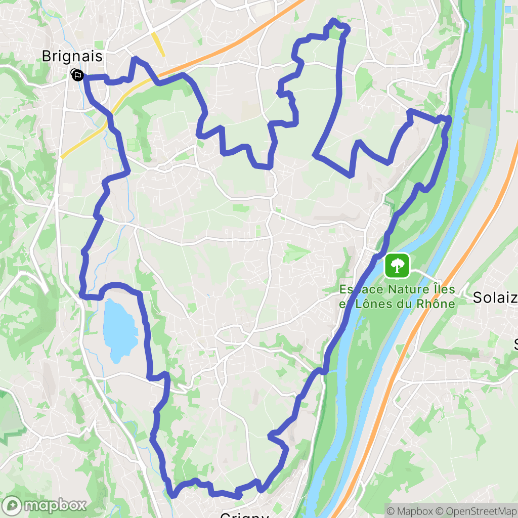 Brignais : carte du parcours de randonnée - France