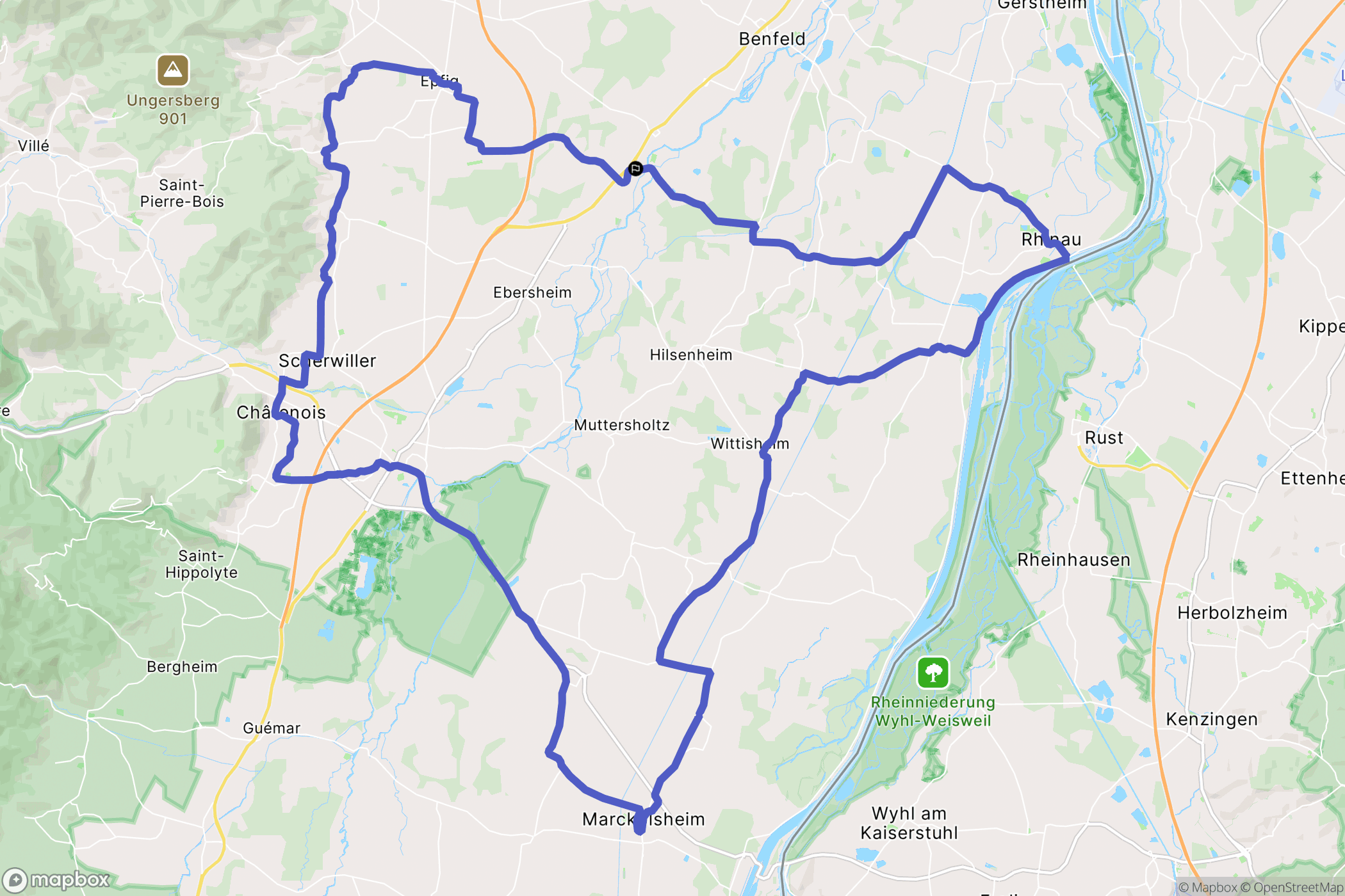 Kogenheim : carte du parcours de randonnée - France