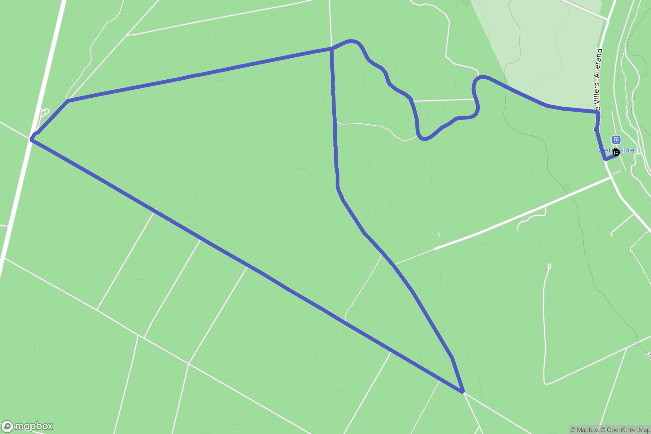 Germaine : carte du parcours de randonnée - France