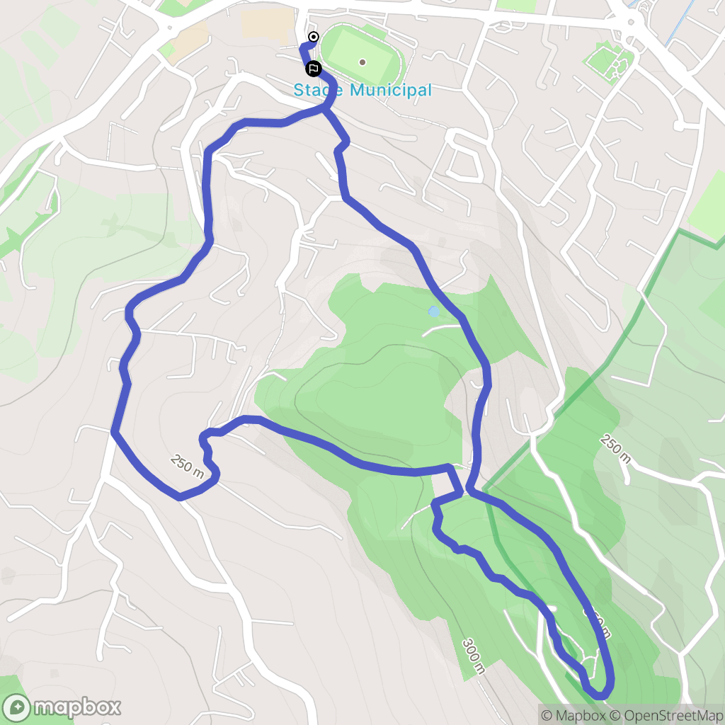 Le Beausset : carte du parcours de randonnée - France