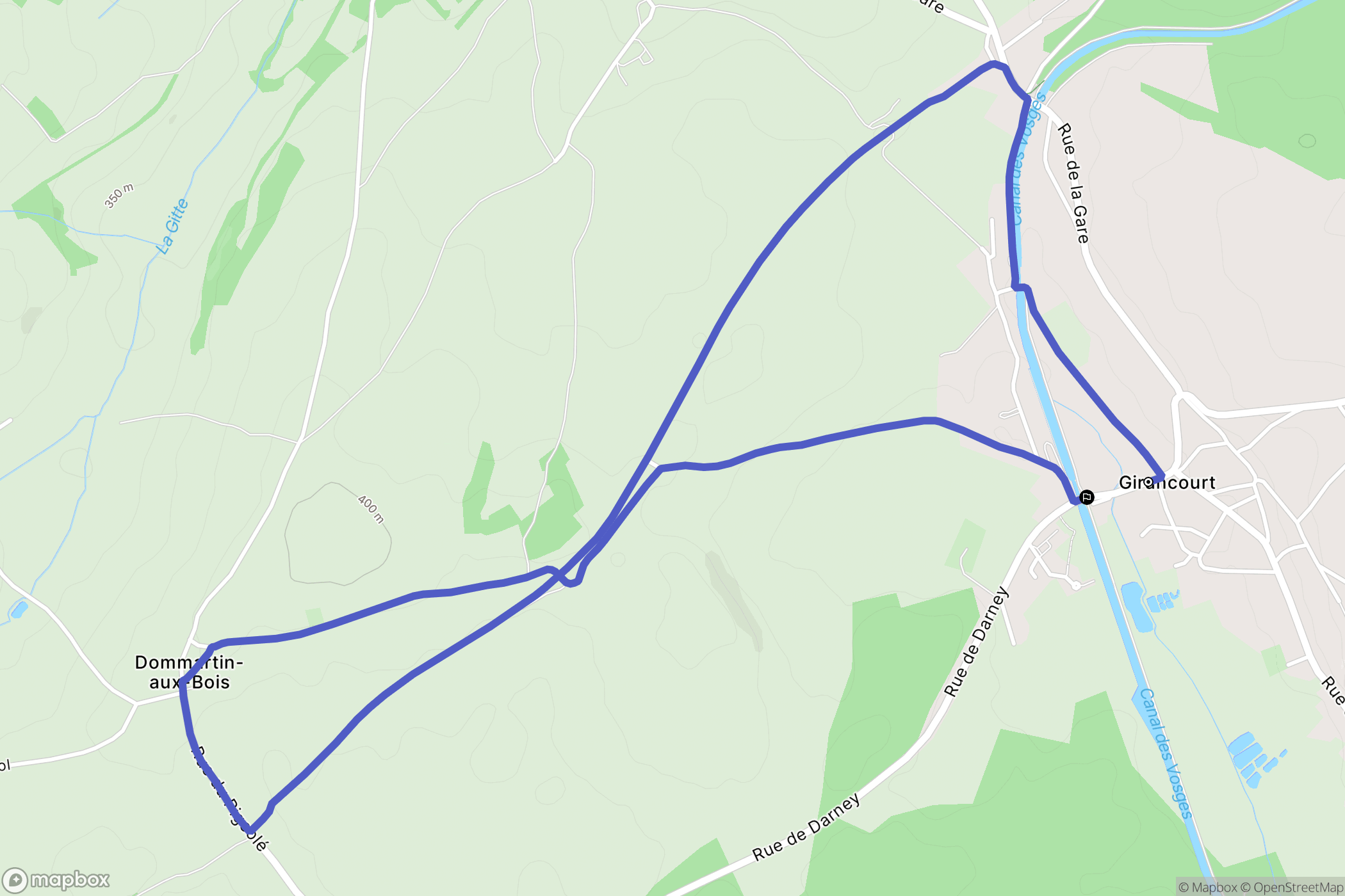 Girancourt : carte du parcours de randonnée - France