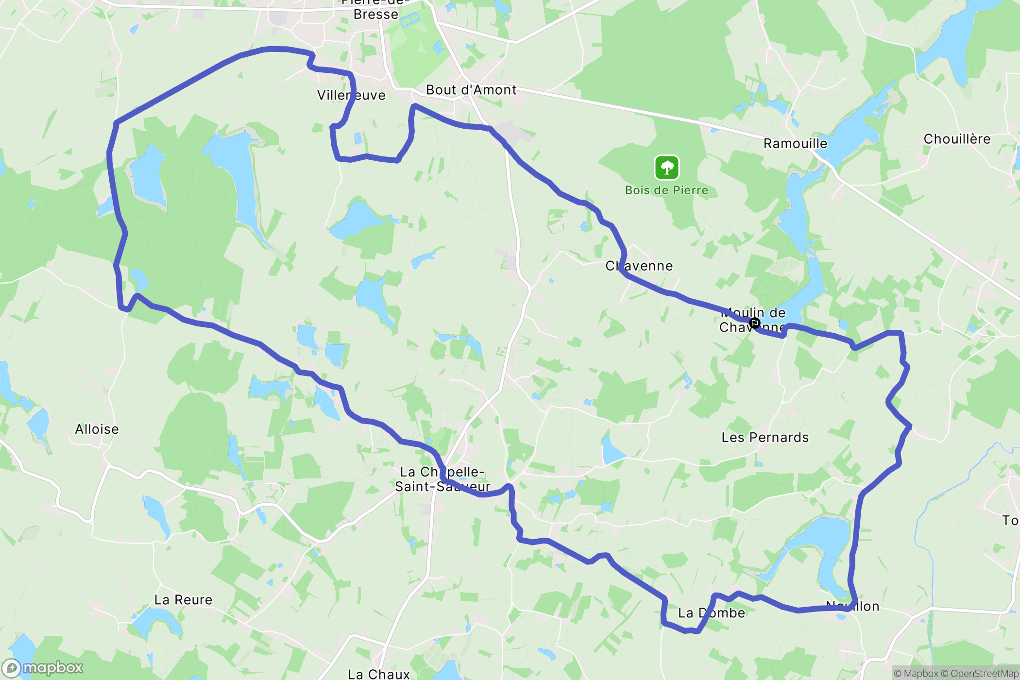 La Chapelle-Saint-Sauveur : carte du parcours de randonnée - France