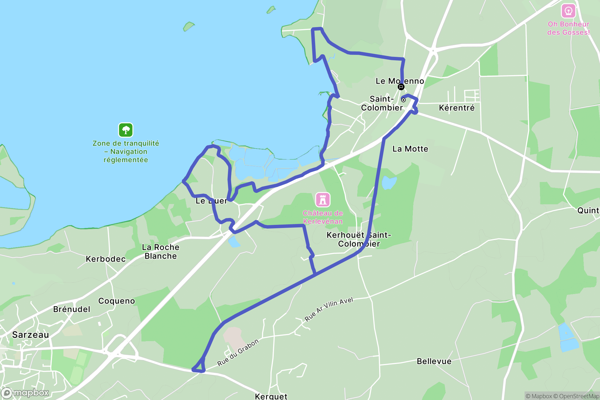 Sarzeau : carte du parcours de randonnée - France