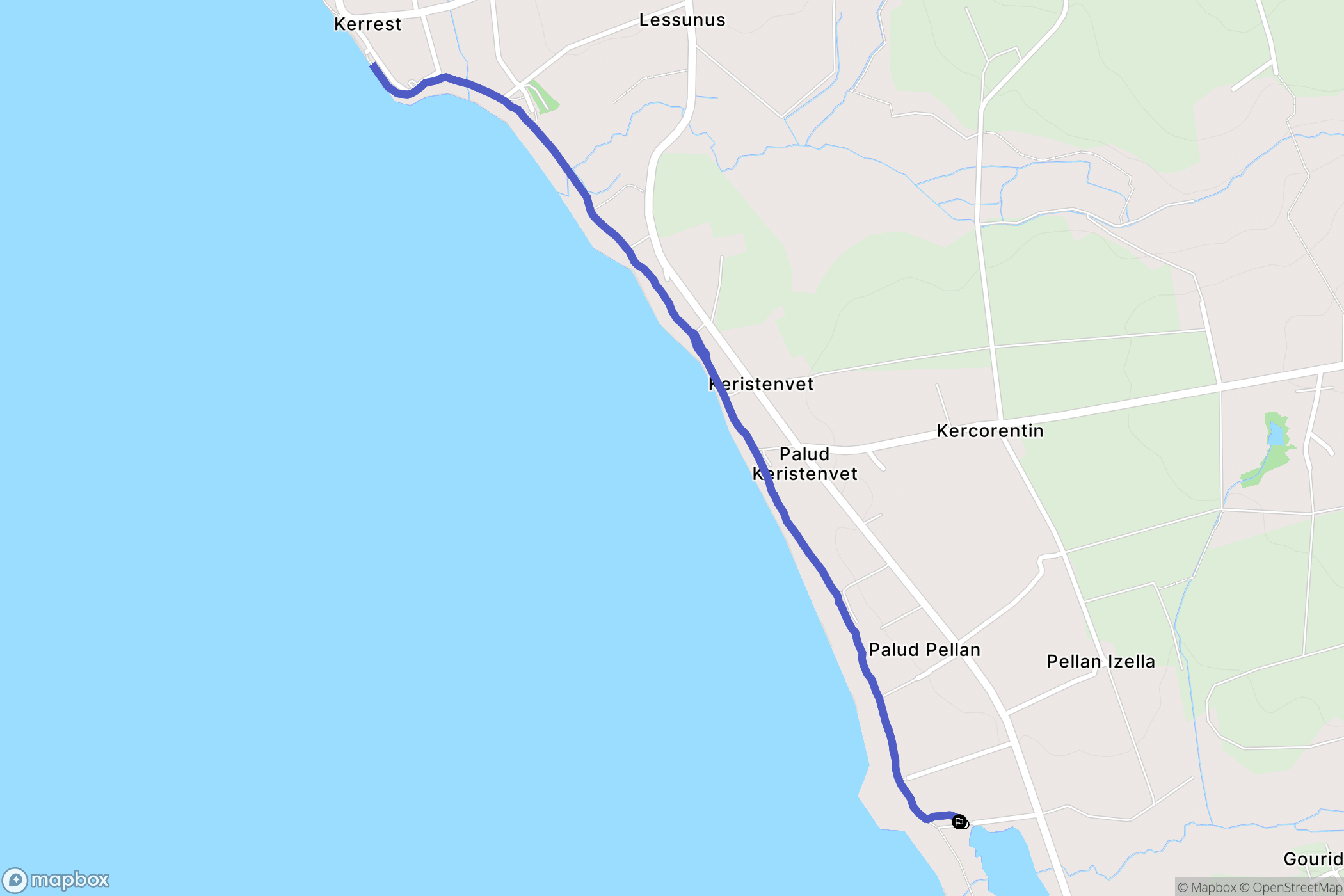 Plozévet : carte du parcours de randonnée - France