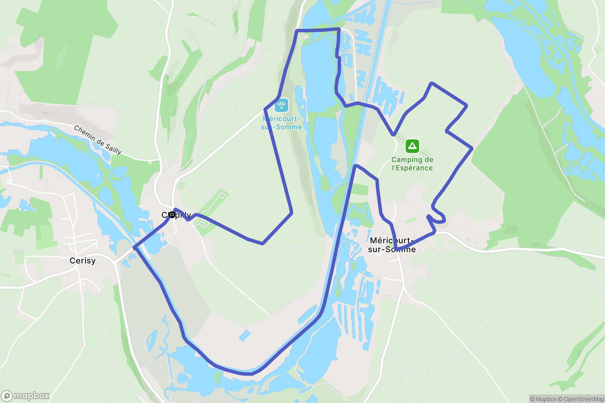Chipilly : carte du parcours de randonnée - France
