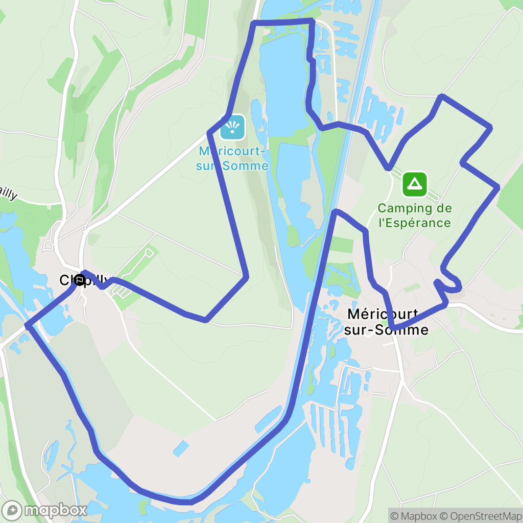 Chipilly : carte du parcours de randonnée - France