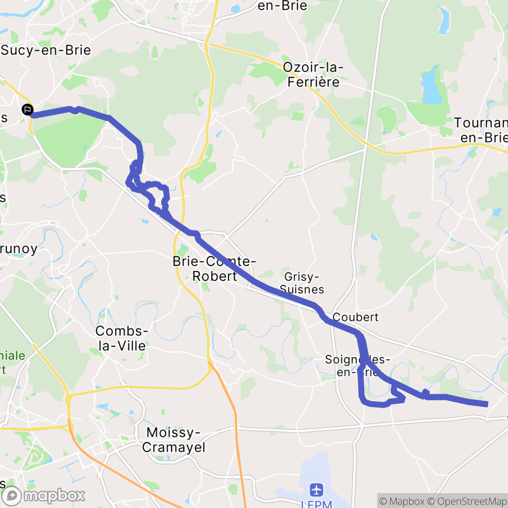 Boissy-Saint-Léger : carte du parcours de randonnée - France
