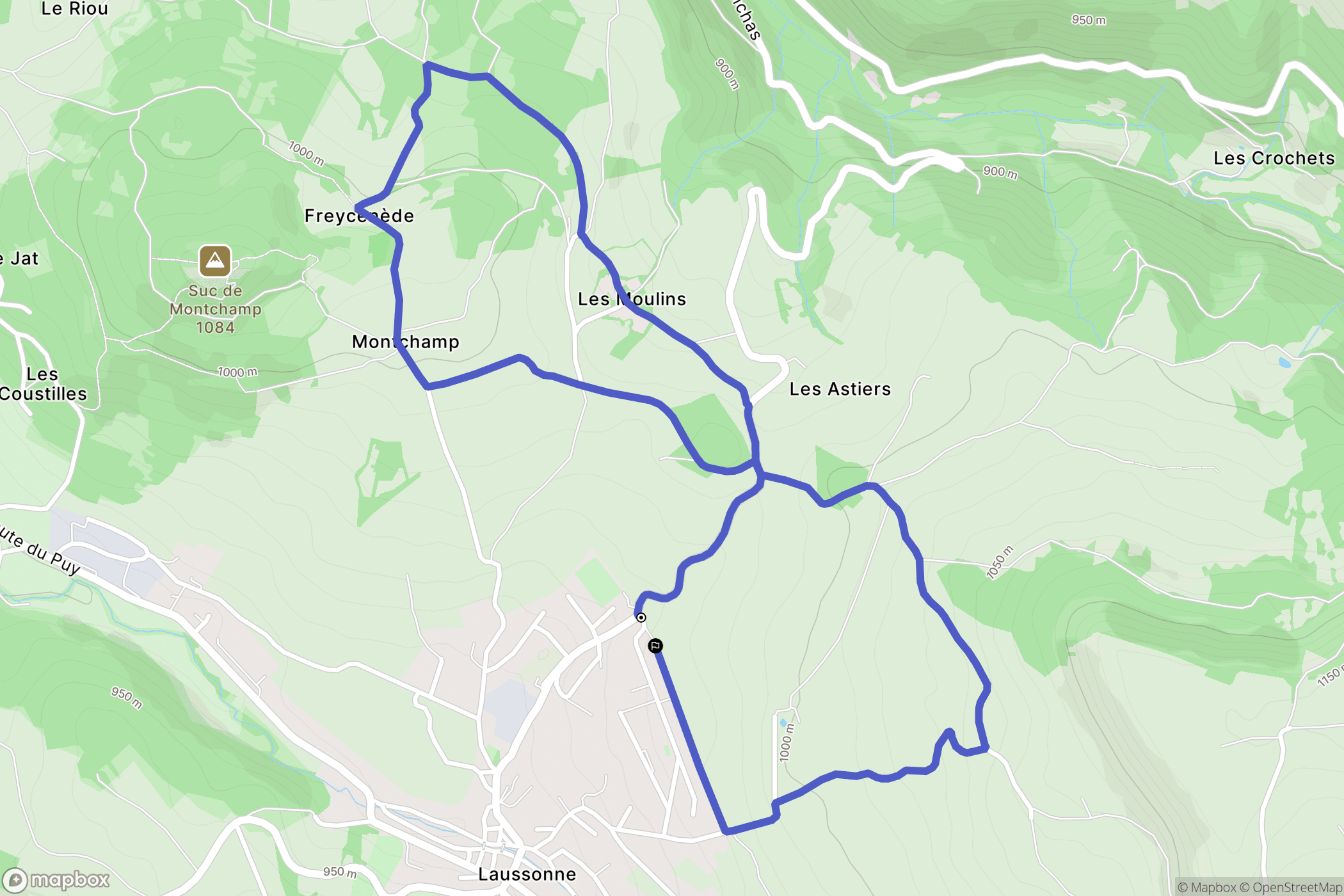 Laussonne : carte du parcours de randonnée - France