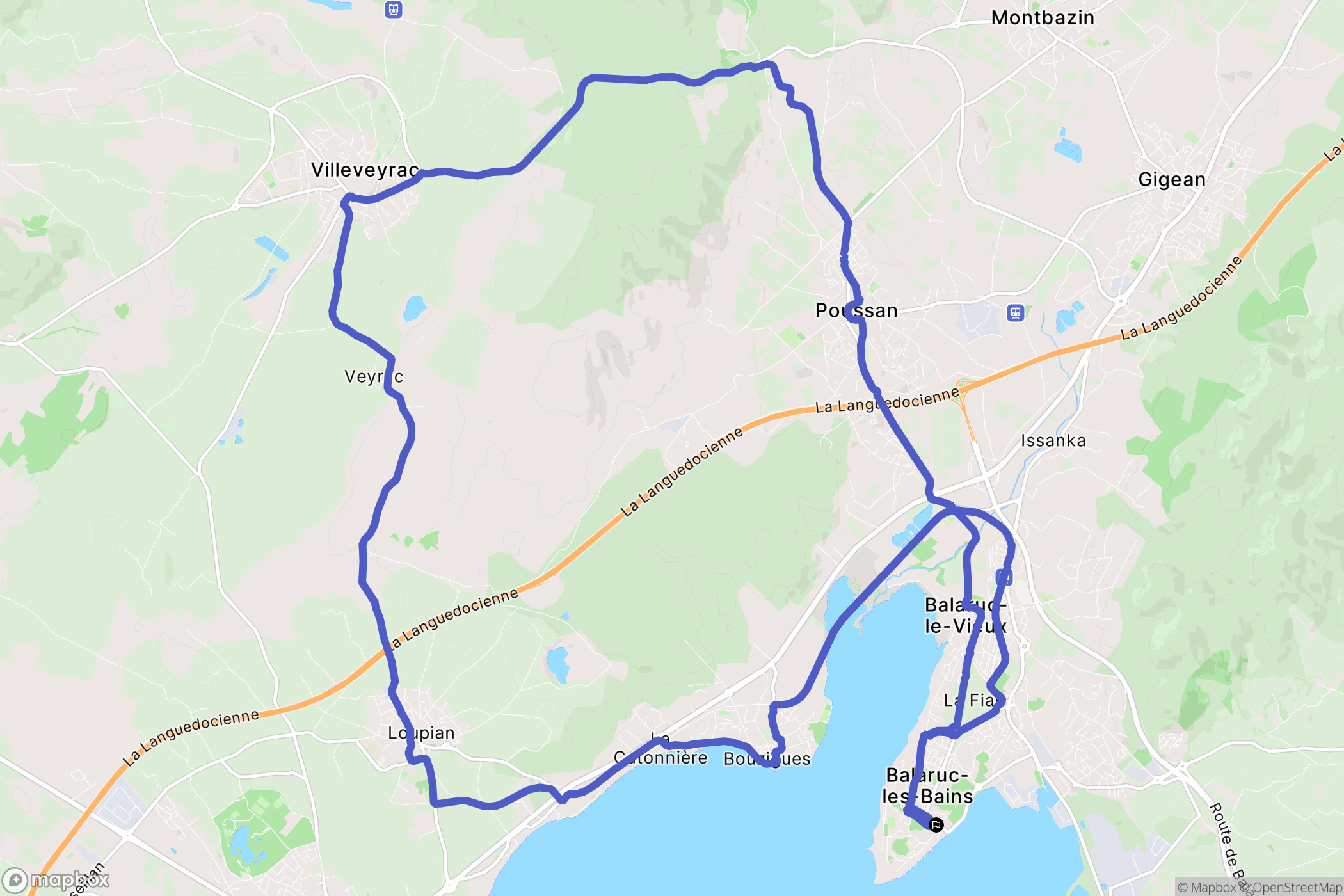 Balaruc-les-Bains : carte du parcours de randonnée - France
