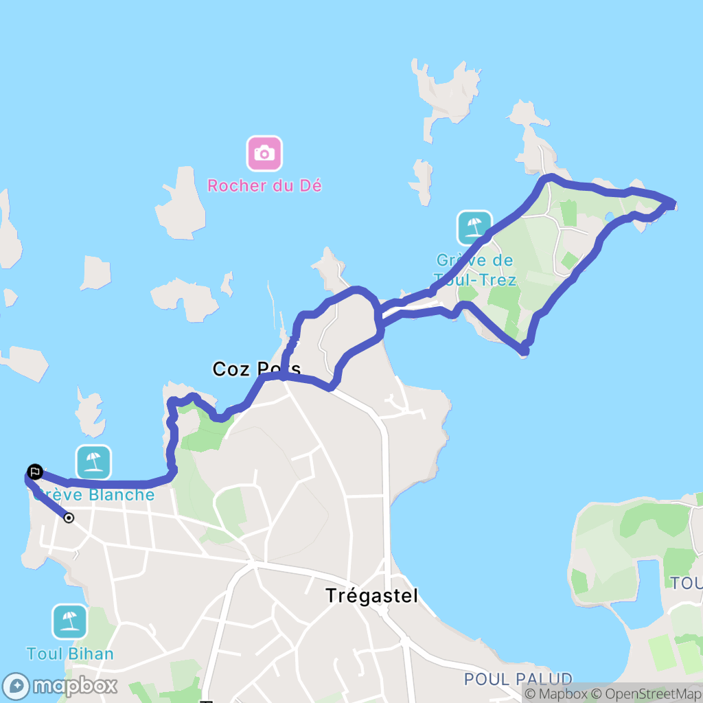 Trégastel : carte du parcours de randonnée - France