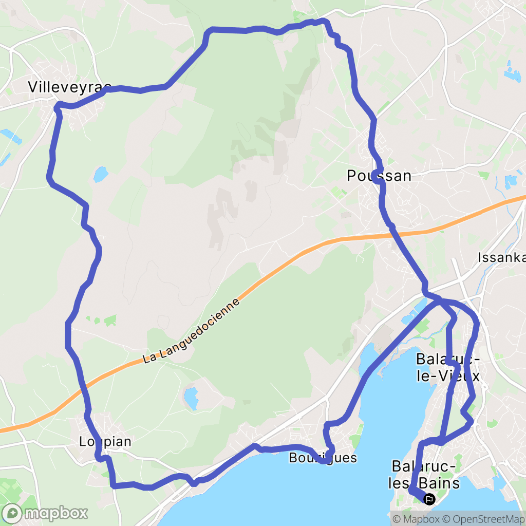 Balaruc-les-Bains : carte du parcours de randonnée - France