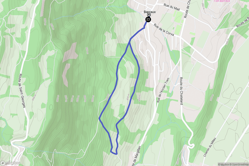 Barraux : carte du parcours de randonnée - France