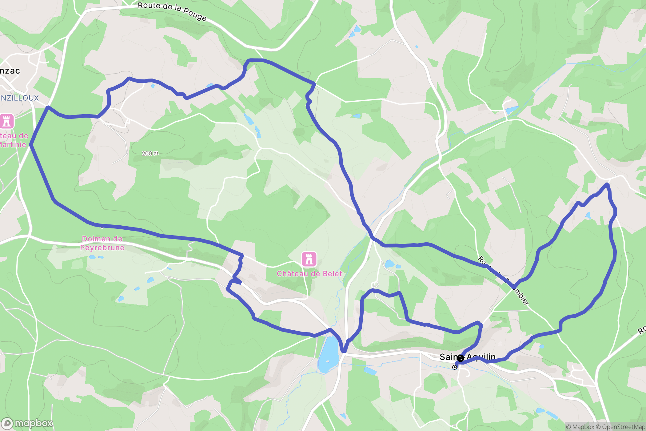 Saint-Aquilin : carte du parcours de randonnée - France
