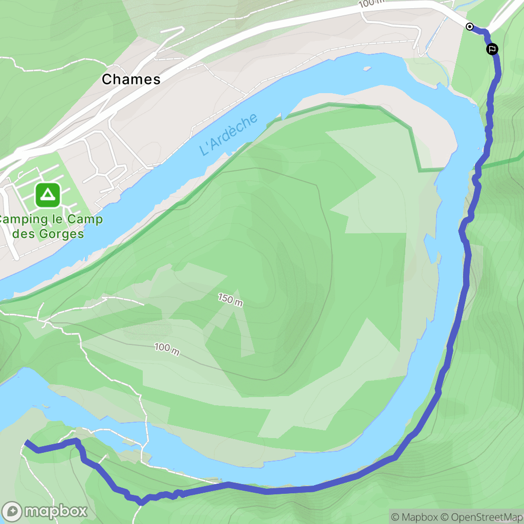 Vallon-Pont-d'Arc : carte du parcours de randonnée - France