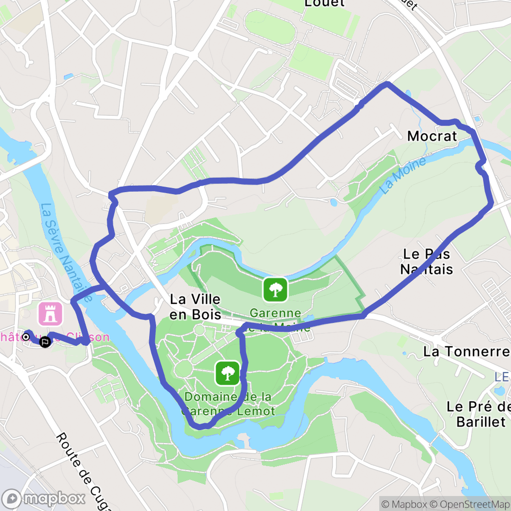 Clisson : carte du parcours de randonnée - France