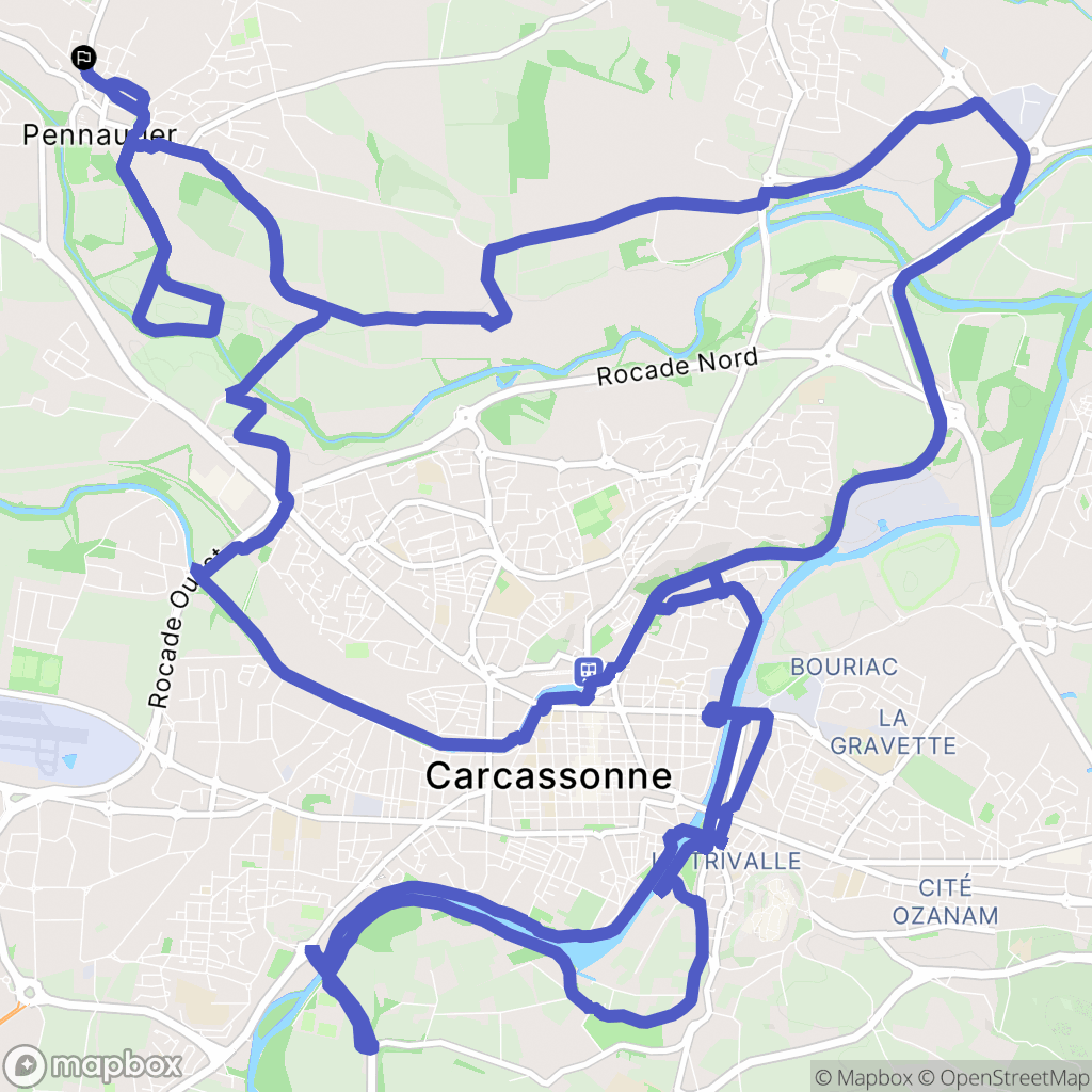Pennautier : carte du parcours de randonnée - France