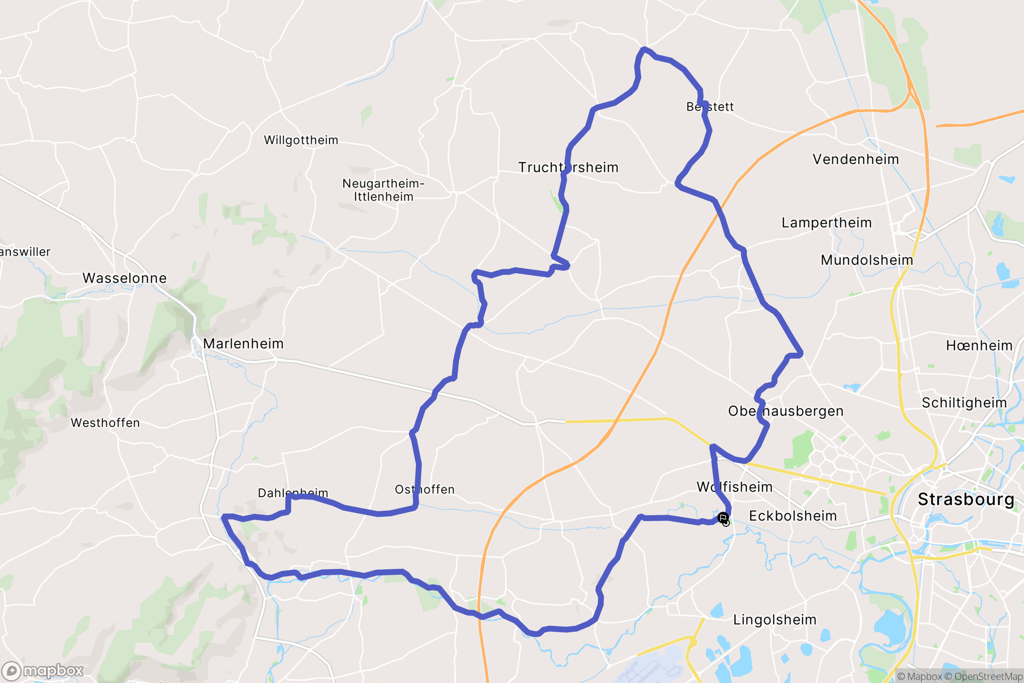 Wolfisheim : carte du parcours de randonnée - France