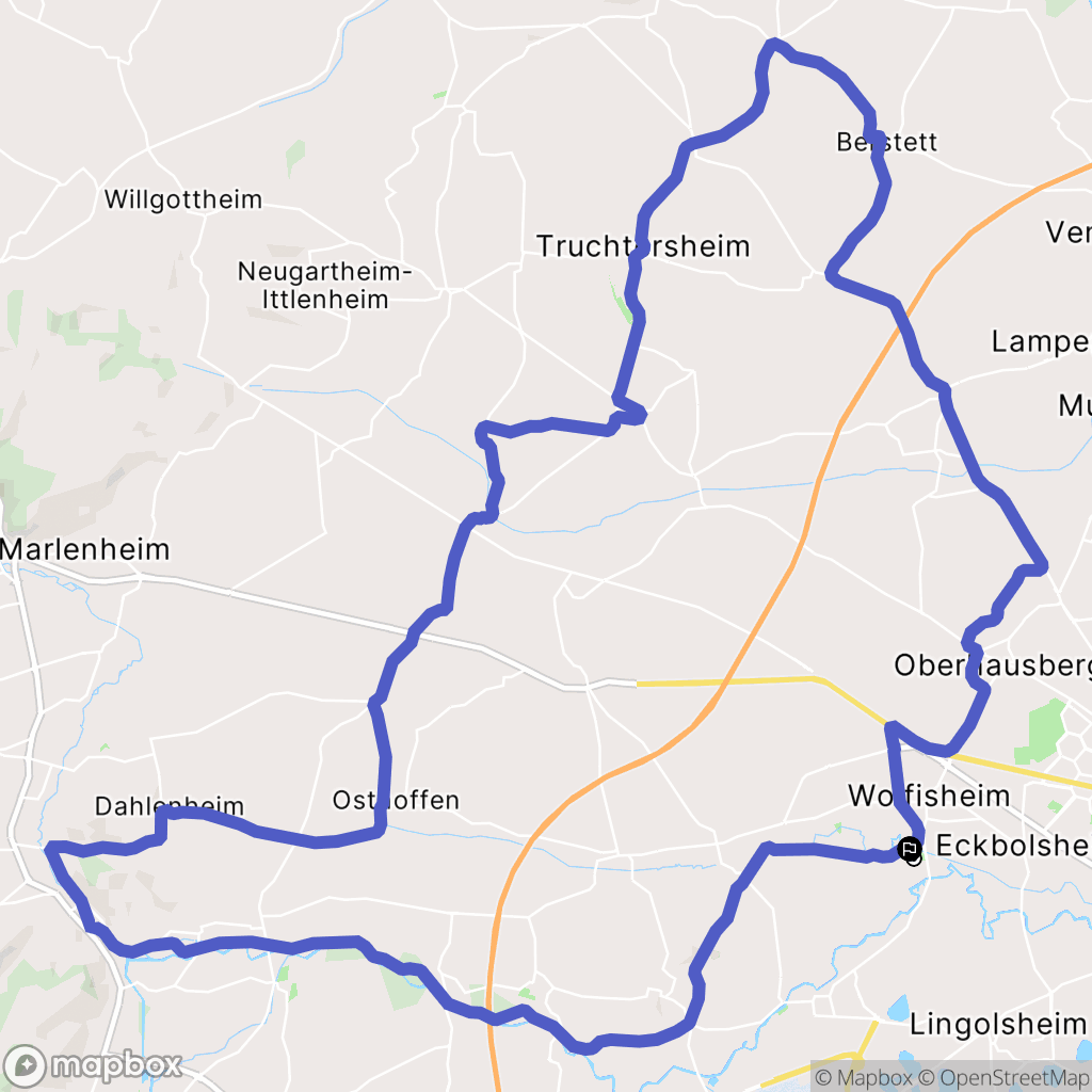 Wolfisheim : carte du parcours de randonnée - France