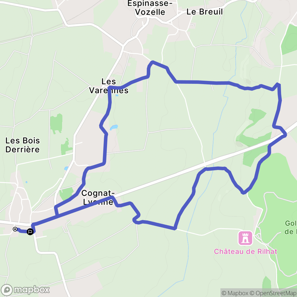 Cognat-Lyonne : carte du parcours de randonnée - France