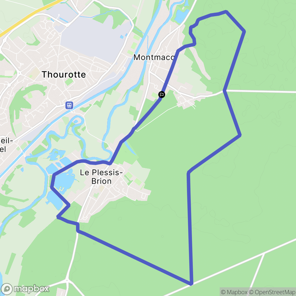 Montmacq : carte du parcours de randonnée - France