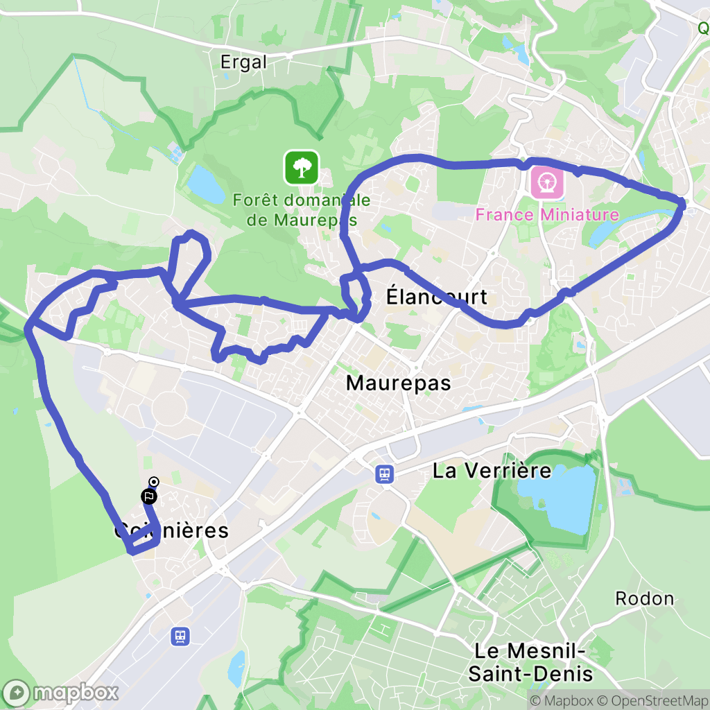 Coignières : carte du parcours de randonnée - France