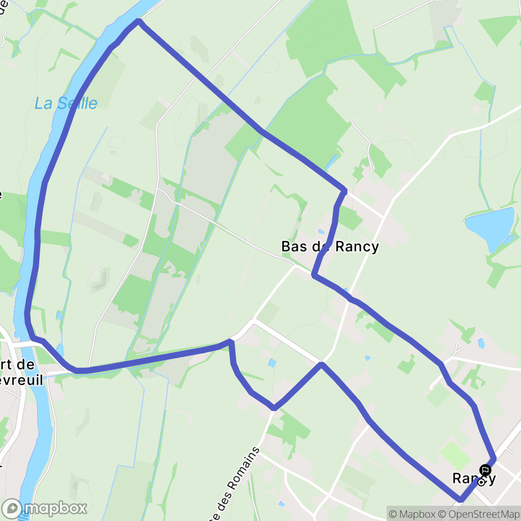 Rancy : carte du parcours de randonnée - France