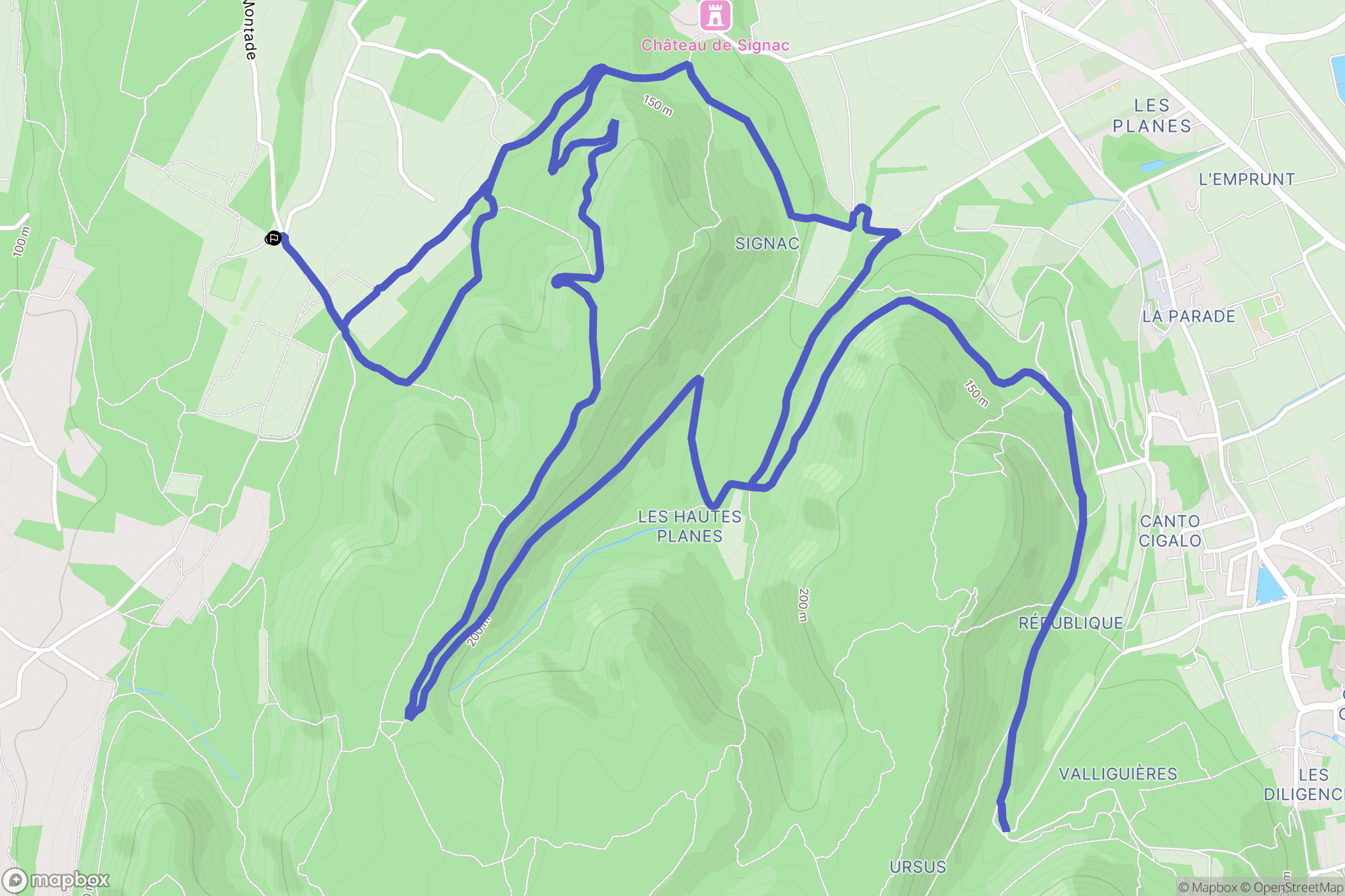 Bagnols-sur-Cèze : carte du parcours de randonnée - France