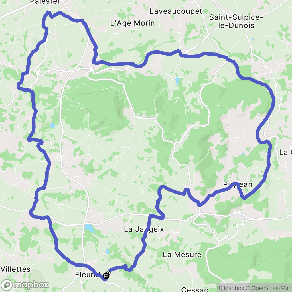 Fleurat : carte du parcours de randonnée - France