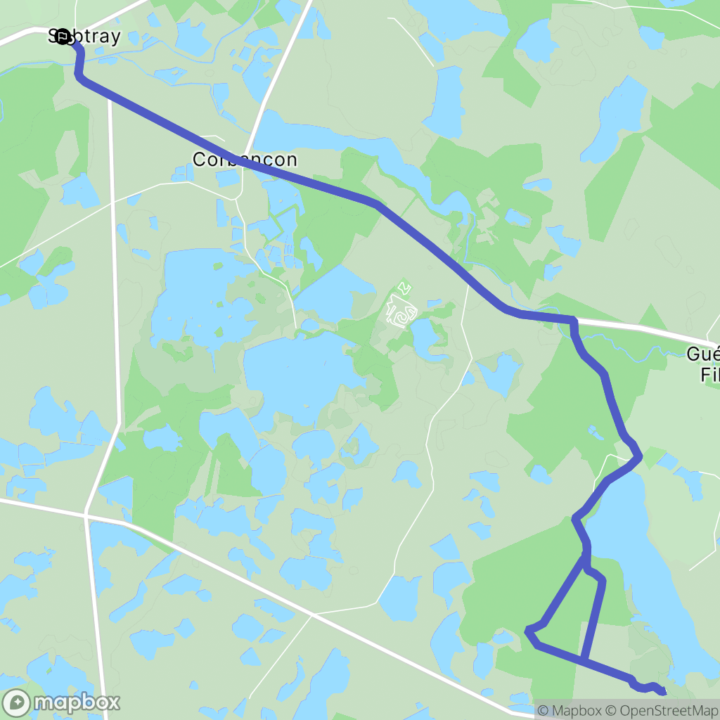 Mézières-en-Brenne : carte du parcours de randonnée - France