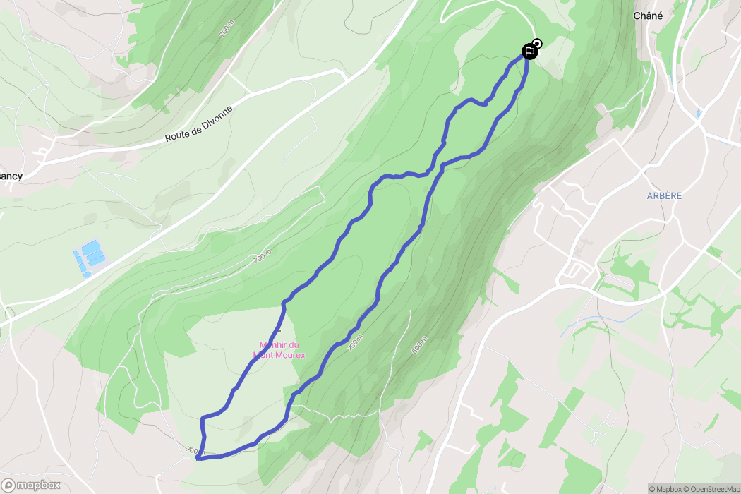 Divonne-les-Bains : carte du parcours de randonnée - France