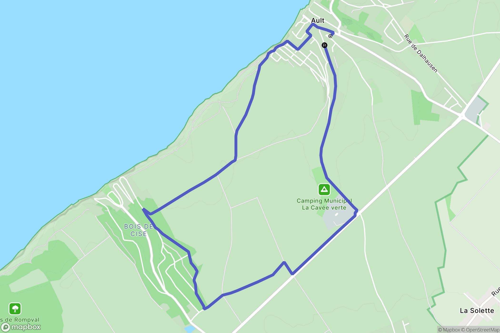Ault : carte du parcours de randonnée - France
