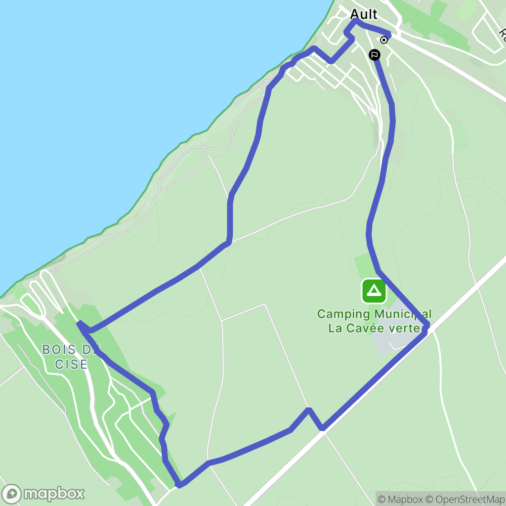 Ault : carte du parcours de randonnée - France