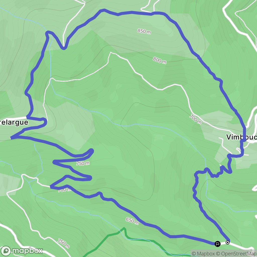 Ventalon en Cévennes : carte du parcours de randonnée - France