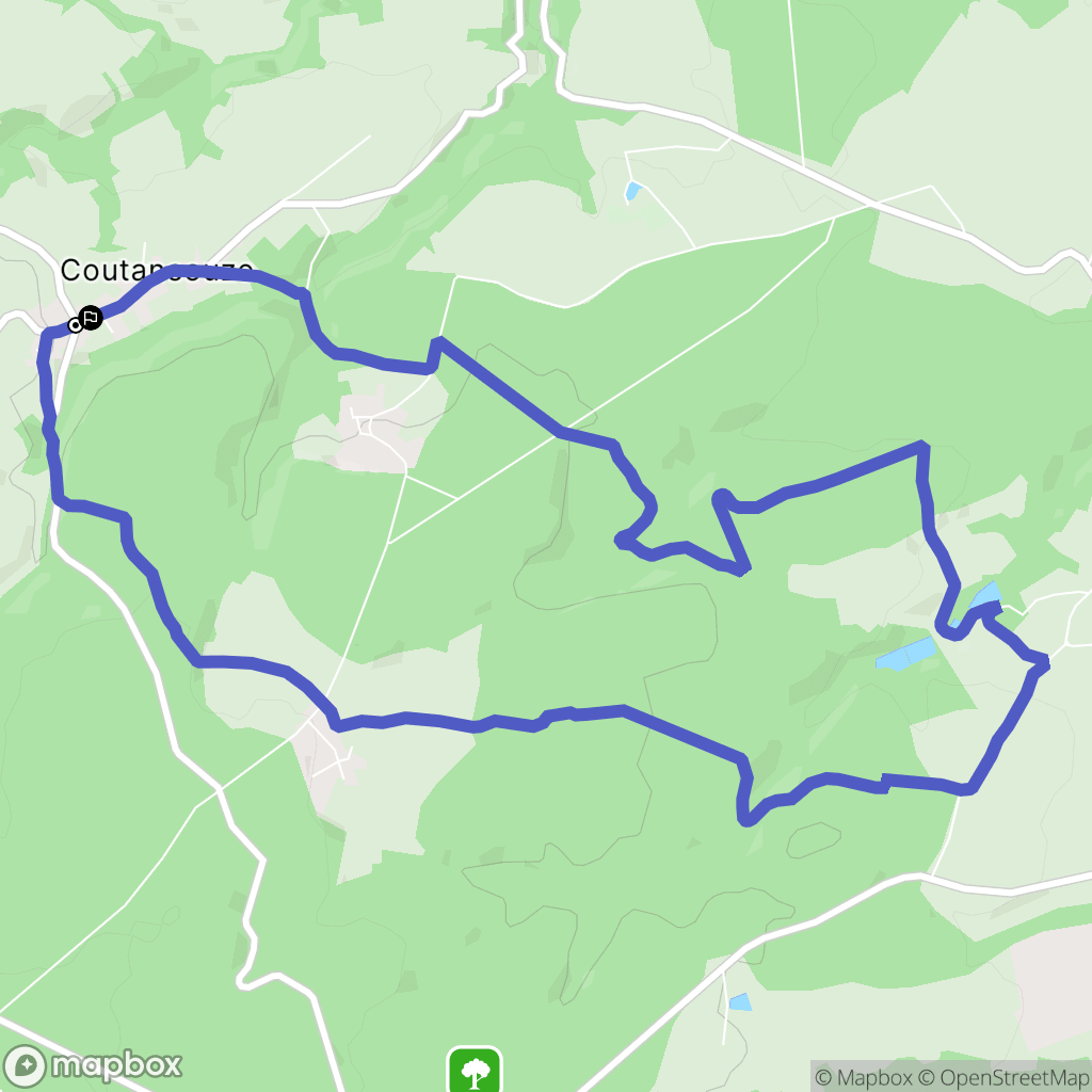 Coutansouze : carte du parcours de randonnée - France
