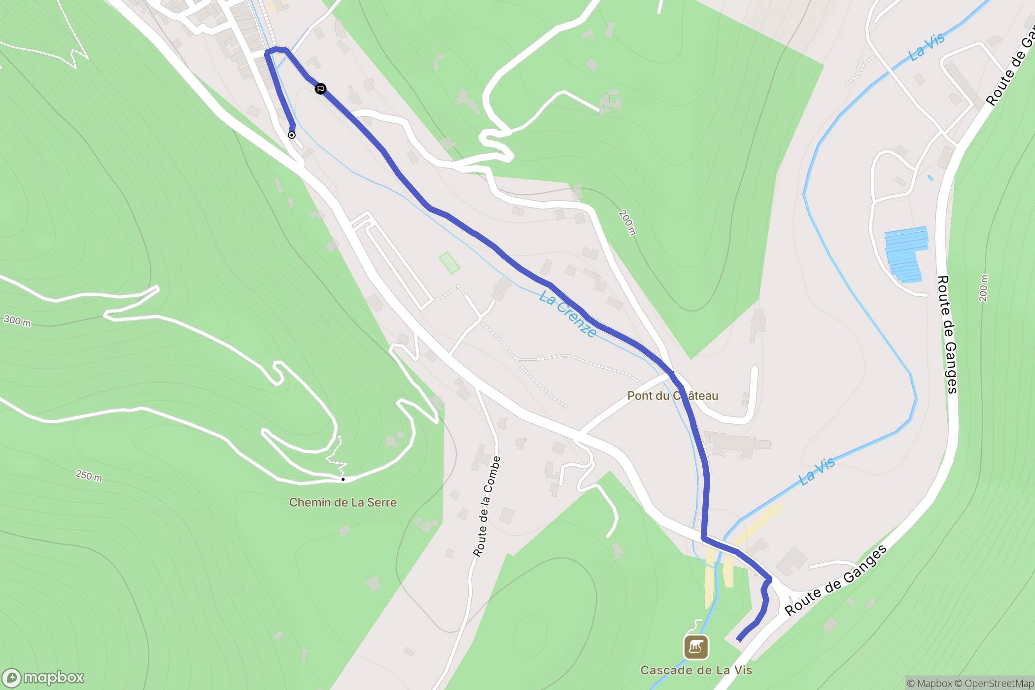 Saint-Laurent-le-Minier : carte du parcours de randonnée - France