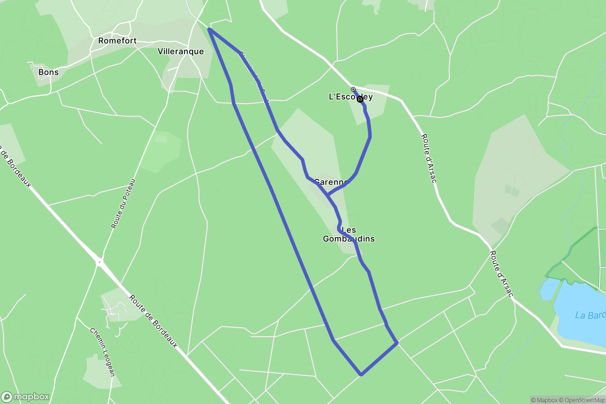 Avensan : carte du parcours de randonnée - France