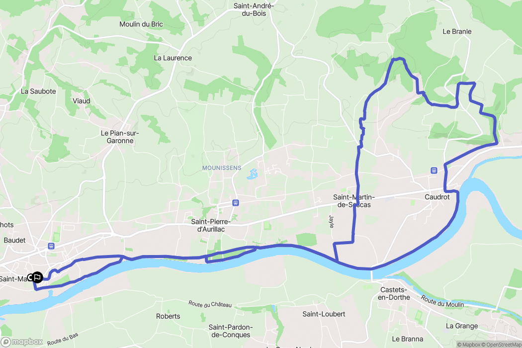 Saint-Macaire : carte du parcours de randonnée - France