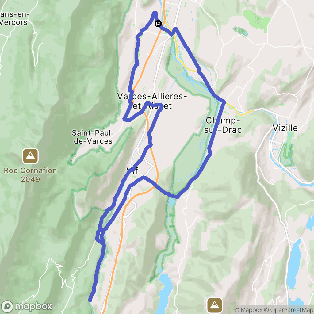 Claix : carte du parcours de randonnée - France