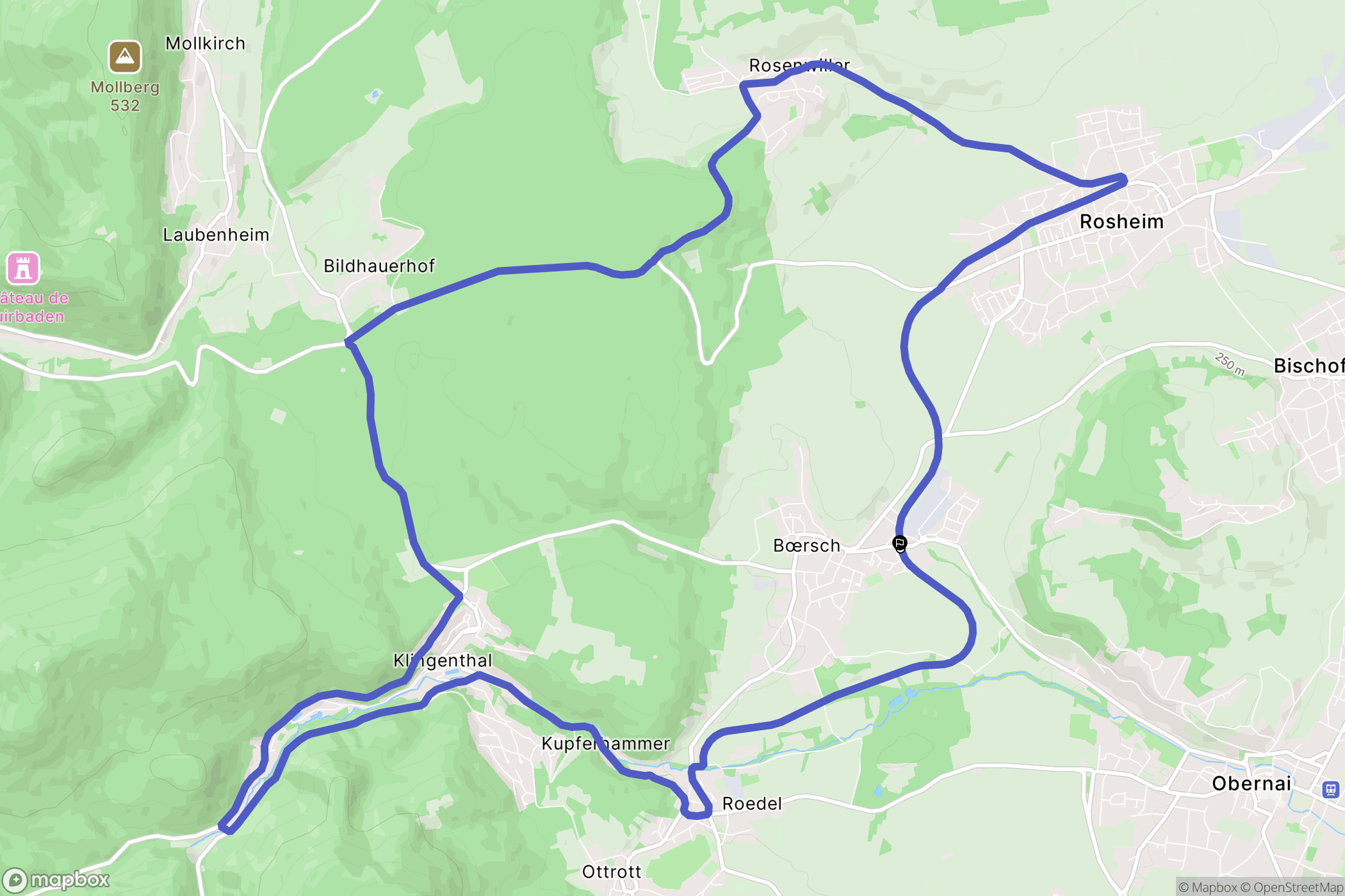 Bœrsch : carte du parcours de randonnée - France