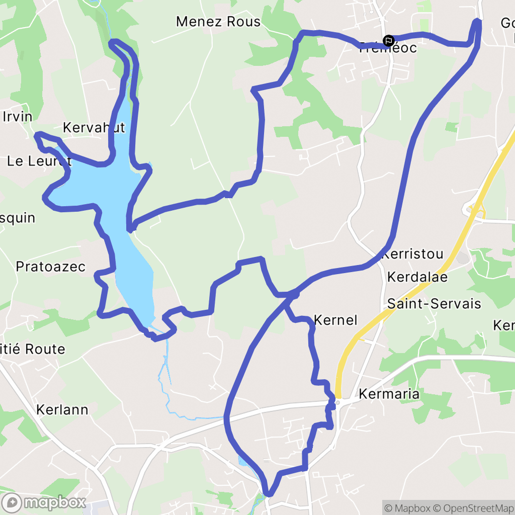 Tréméoc : carte du parcours de randonnée - France