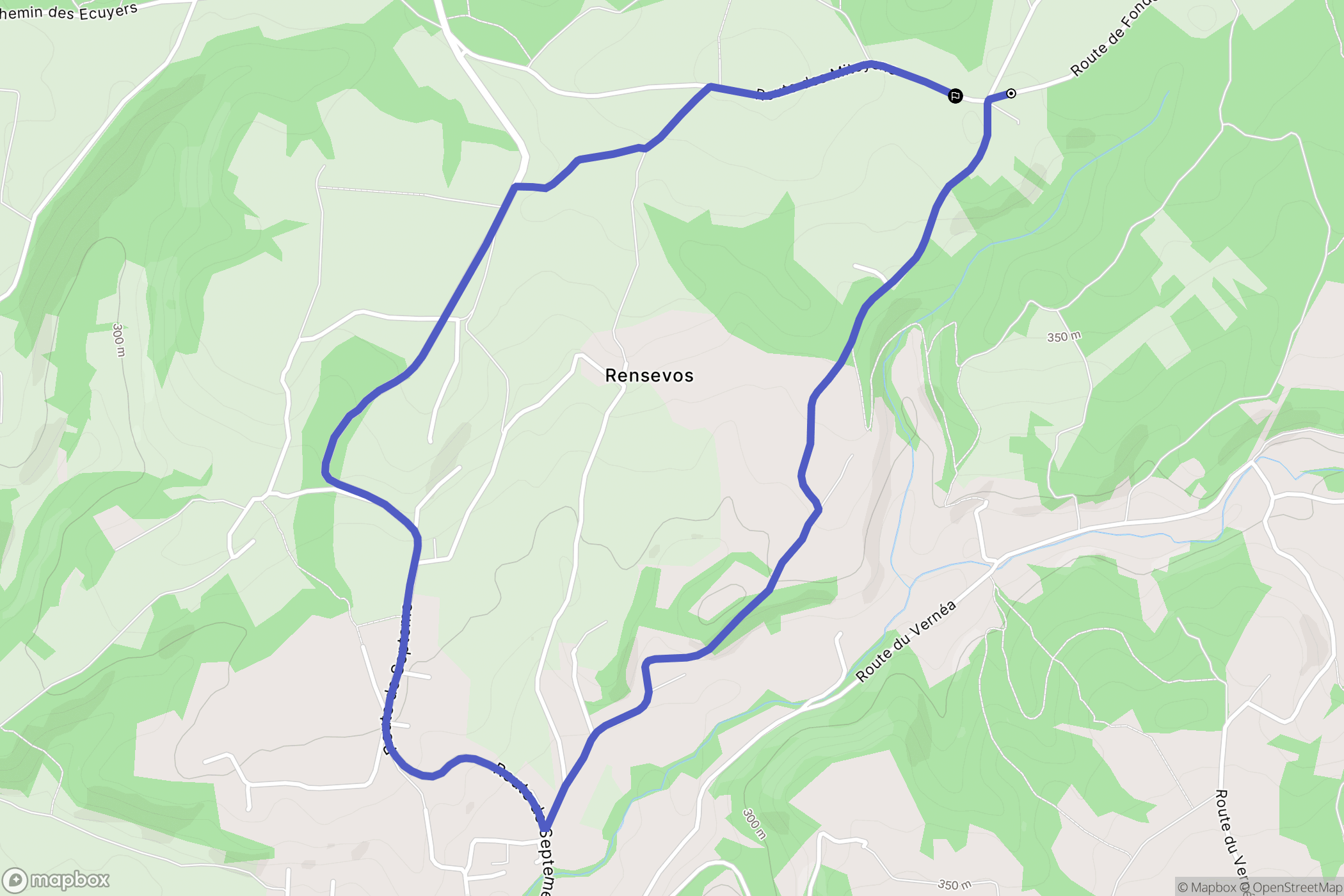 Moidieu-Détourbe : carte du parcours de randonnée - France