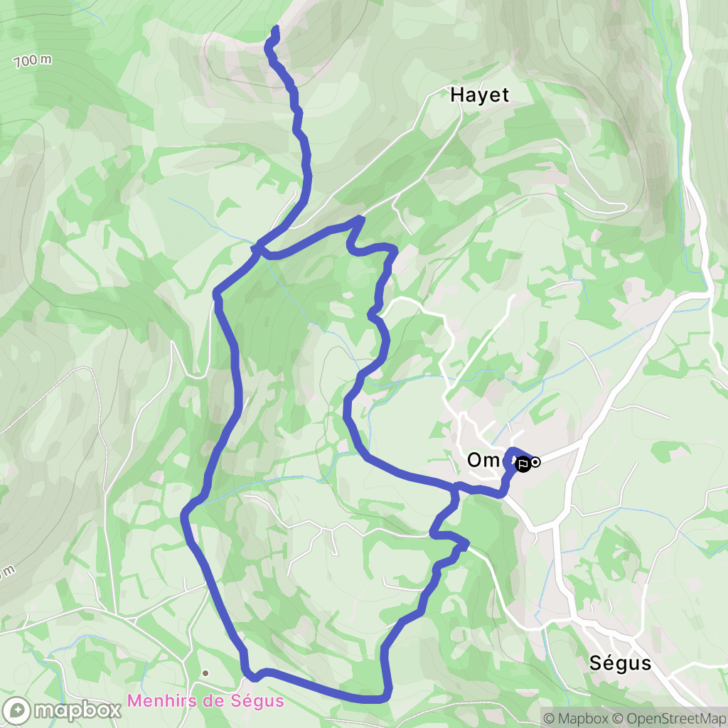 Omex : carte du parcours de randonnée - France