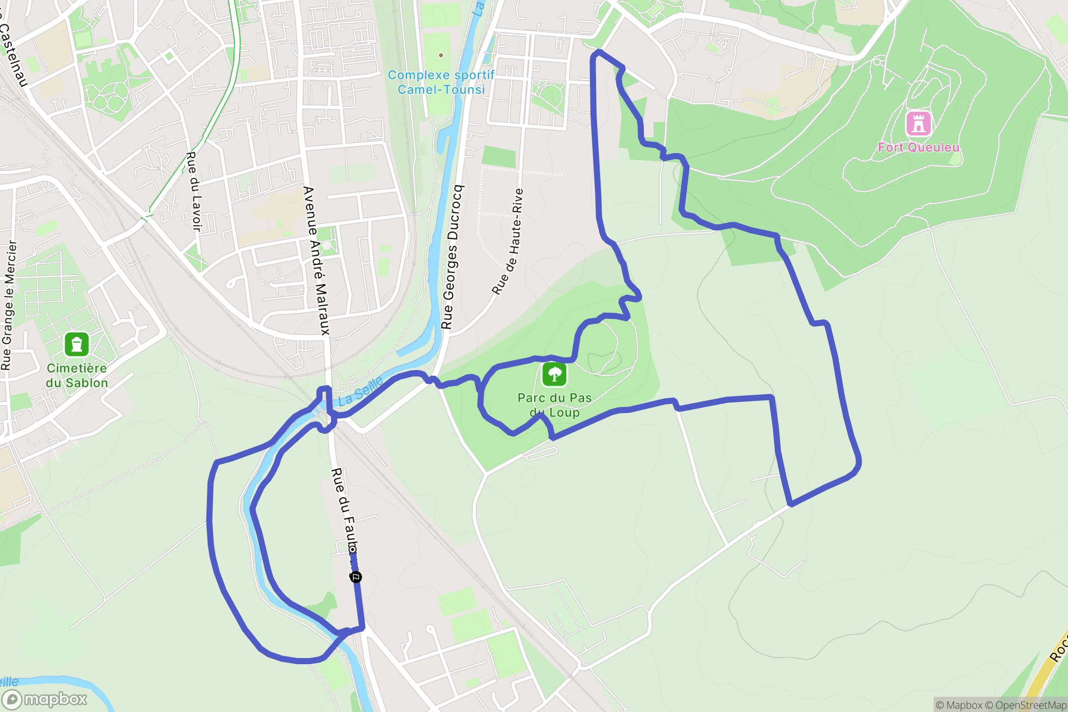 Metz : carte du parcours de randonnée - France