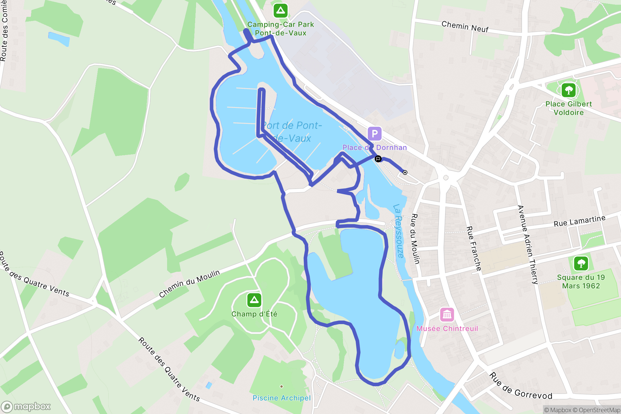 Pont-de-Vaux : carte du parcours de randonnée - France