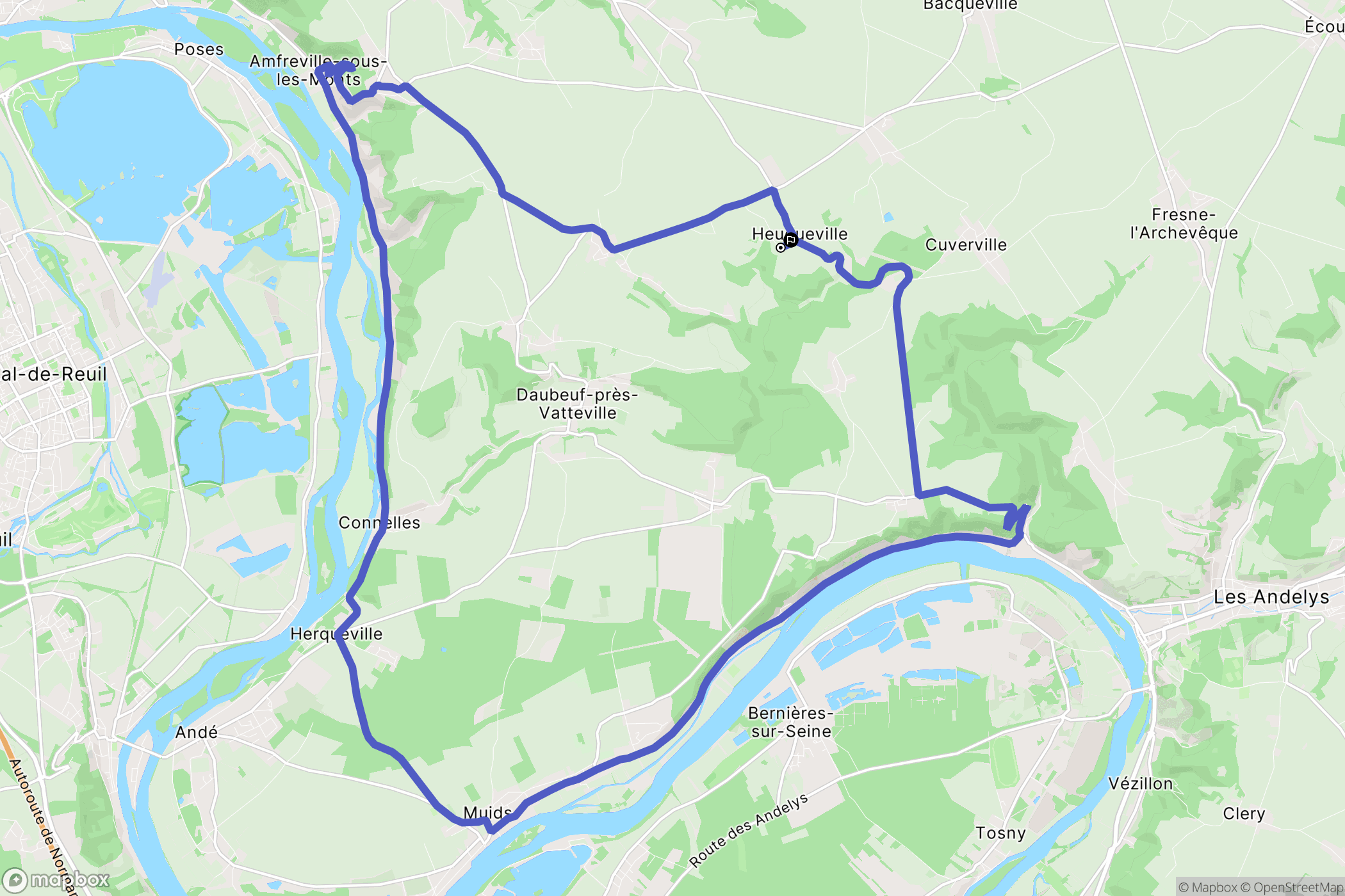 Heuqueville : carte du parcours de randonnée - France