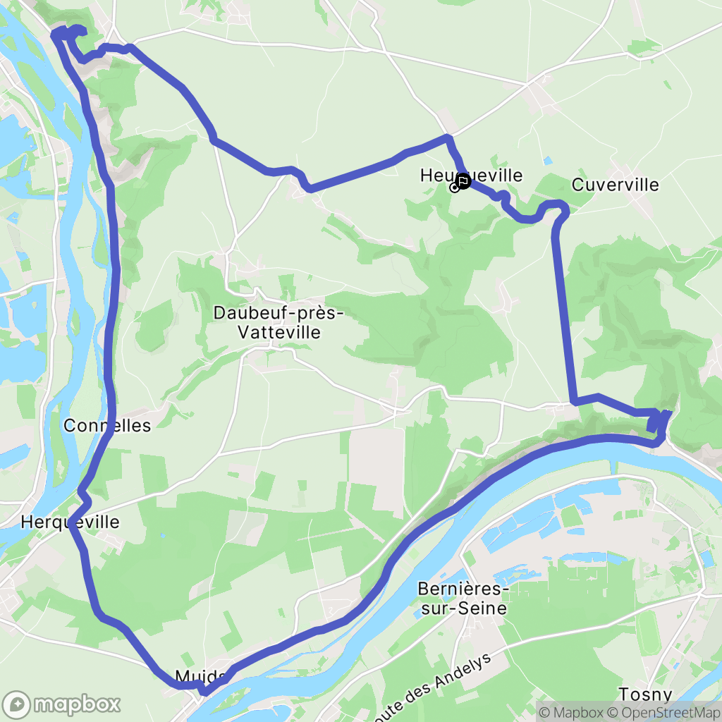 Heuqueville : carte du parcours de randonnée - France