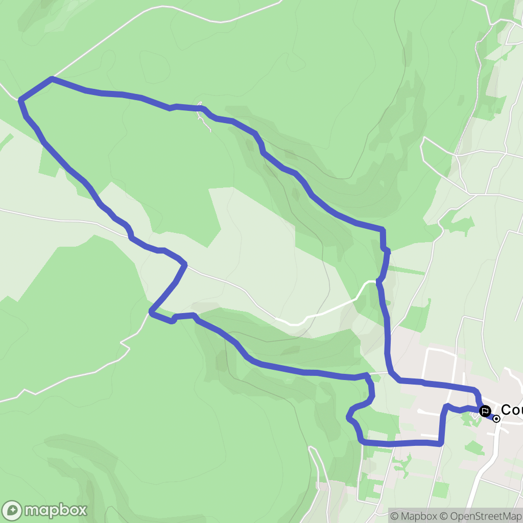 Couchey : carte du parcours de randonnée - France