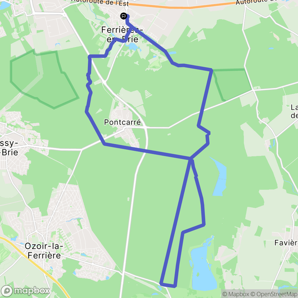 Ferrières-en-Brie : carte du parcours de randonnée - France