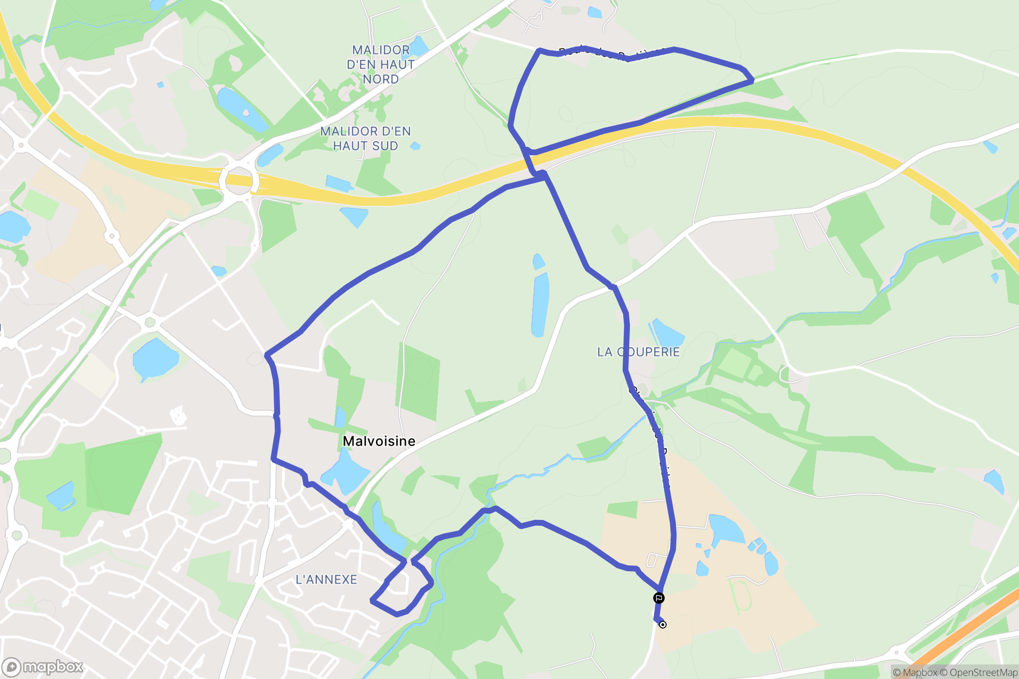 La Roche-sur-Yon : carte du parcours de randonnée - France