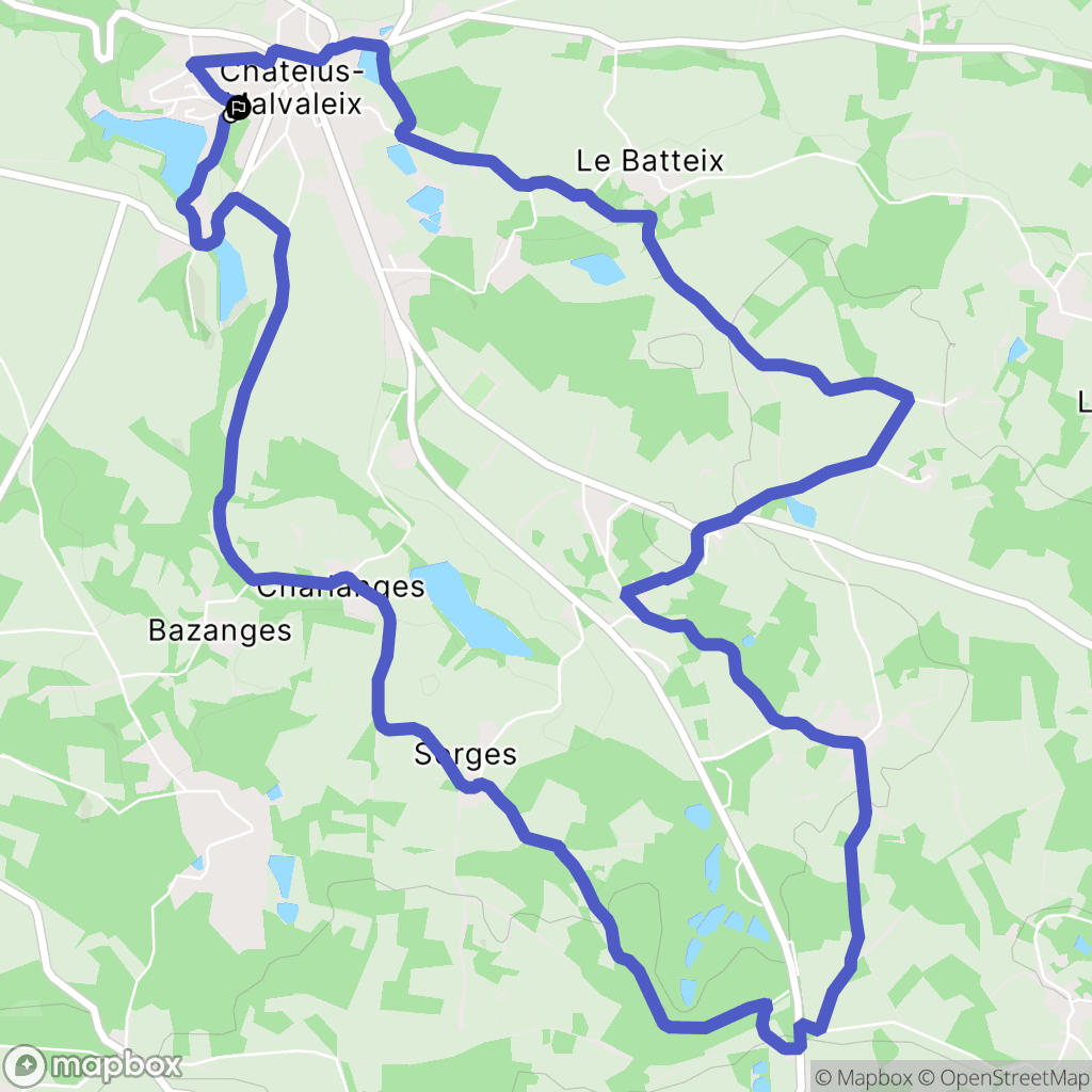 Châtelus-Malvaleix : carte du parcours de randonnée - France